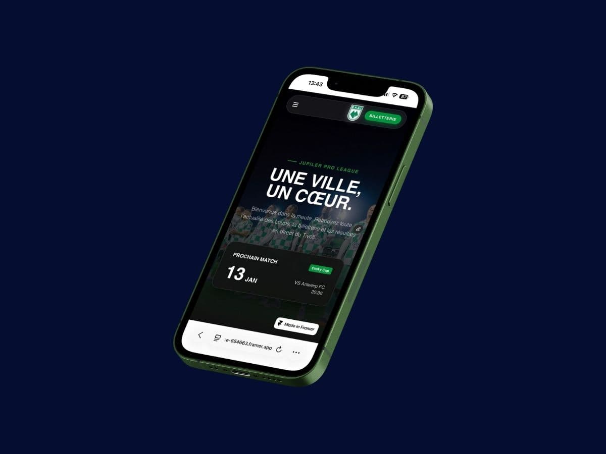 RAAL La Louvière CONCEPT - Webdesign et concept digital pour club de football RAAL La Louvière